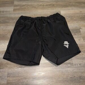 Culprit Swimwear Mens XL Solid Black Swim Short Bottoms Made In USA Drawstring